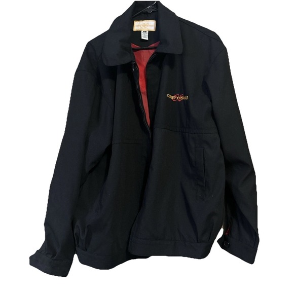VTG Gold Coast Casino Men's Black Bomber Jacket Size Large Embroidered Patch - Picture 2 of 9